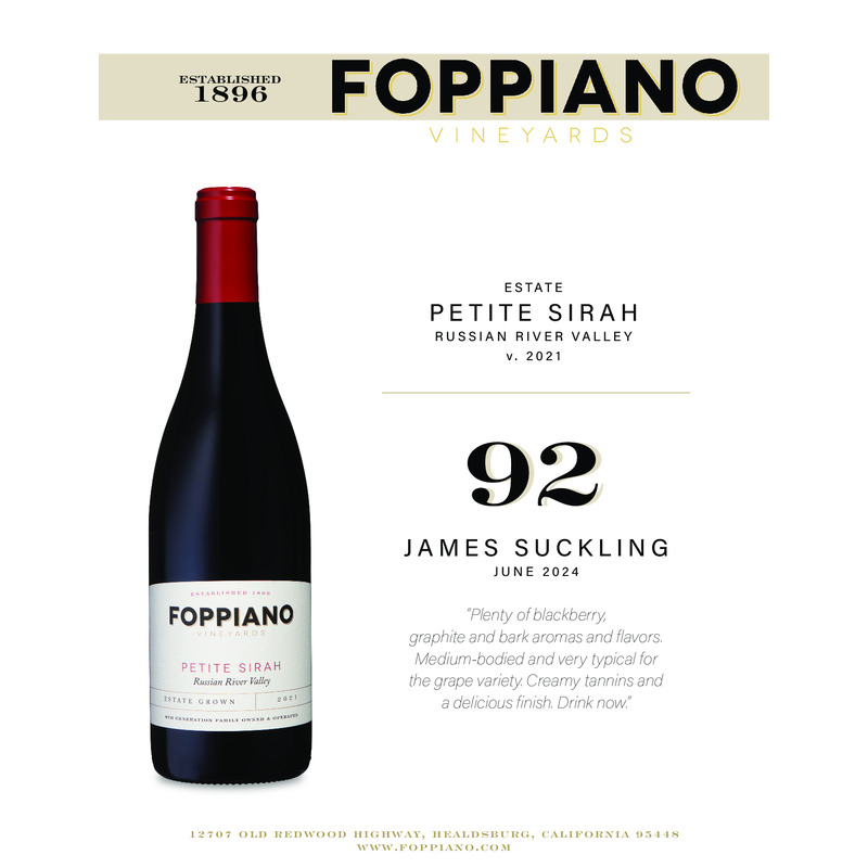 2021 Foppiano Estate Petite Sirah Acclaim Sheet | 92 JS