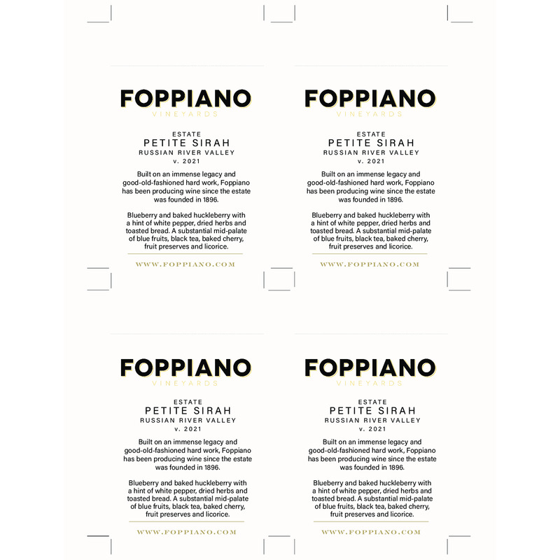2021 Foppiano Estate Petite Sirah Tasting Notes