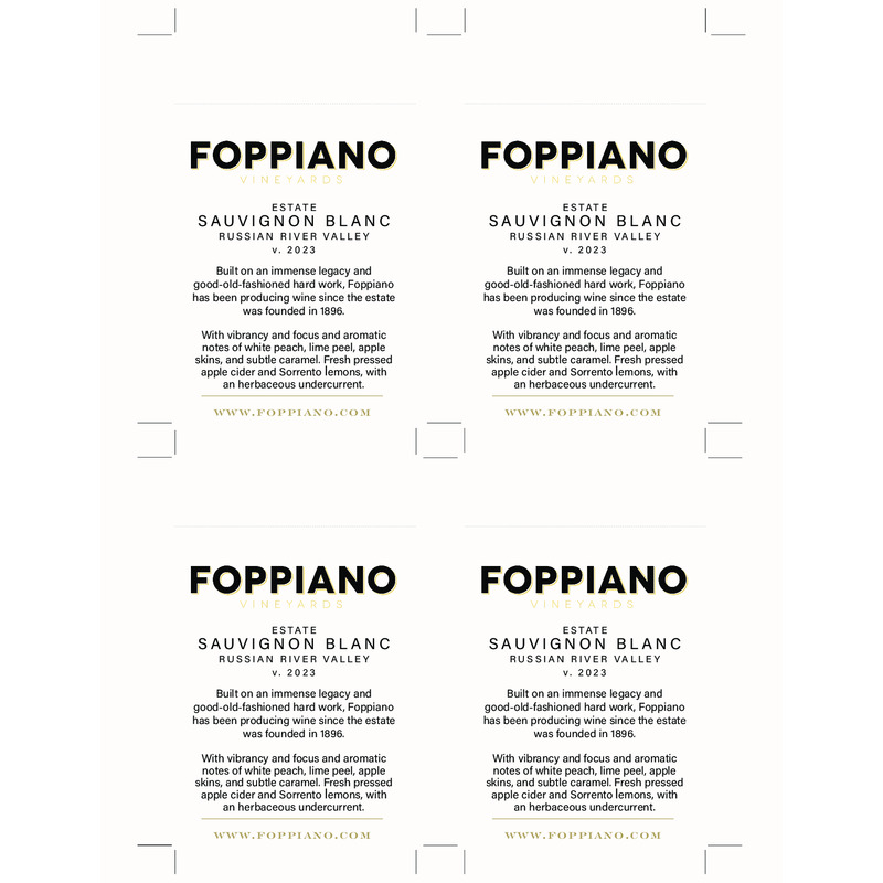 2023 Foppiano Estate Sauvignon Blanc Tasting Notes