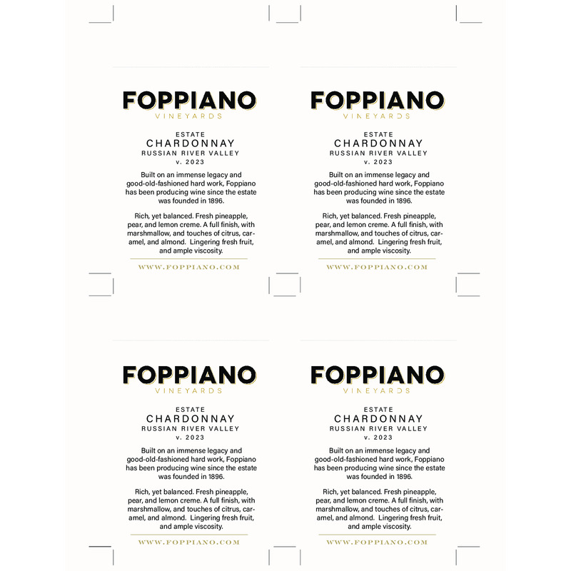 2023 Foppiano Estate Chardonnay Tasting Notes