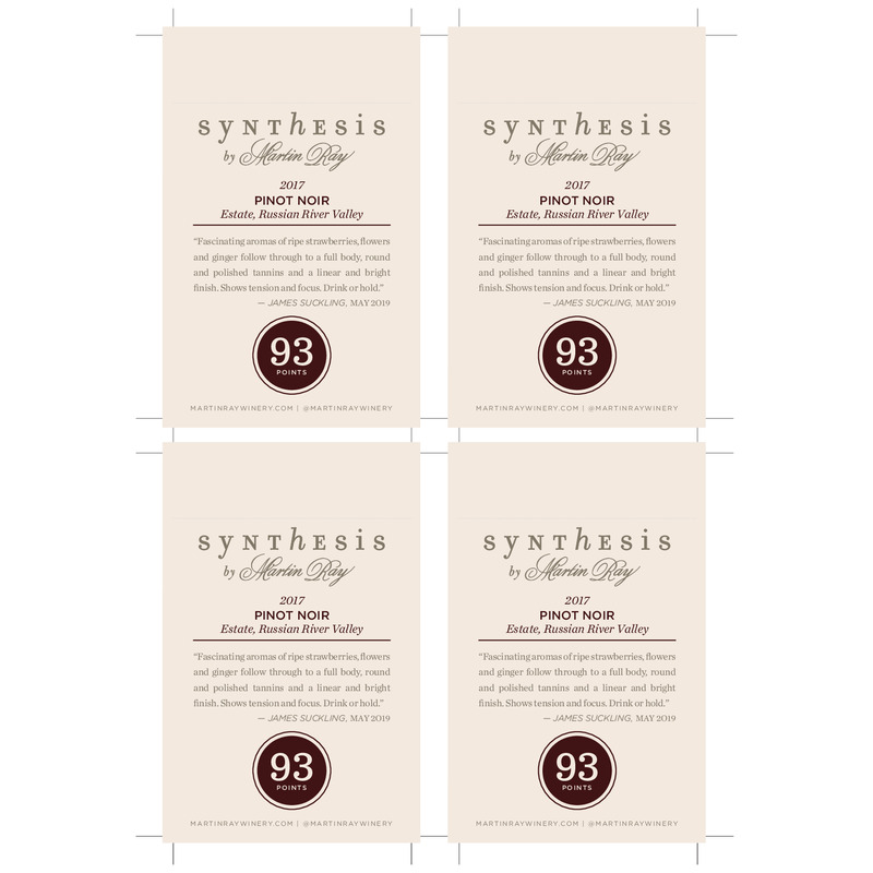 2017 Martin Ray Synthesis Russian River Valley Estate Pinot Noir Shelftalker – 93 Pts. James Suckling