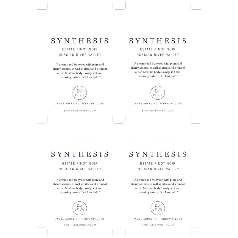 2018 Martin Ray Synthesis Russian River Valley Estate Pinot Noir Shelf Talker – 94 pts. James Suckling