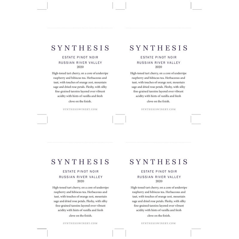 2020 Martin Ray Synthesis Russian River Valley Estate Pinot Noir Shelf Talker