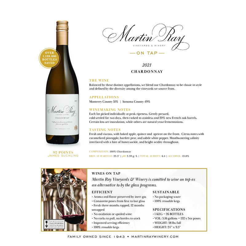 2021 Martin Ray Chardonnay Wine on Tap