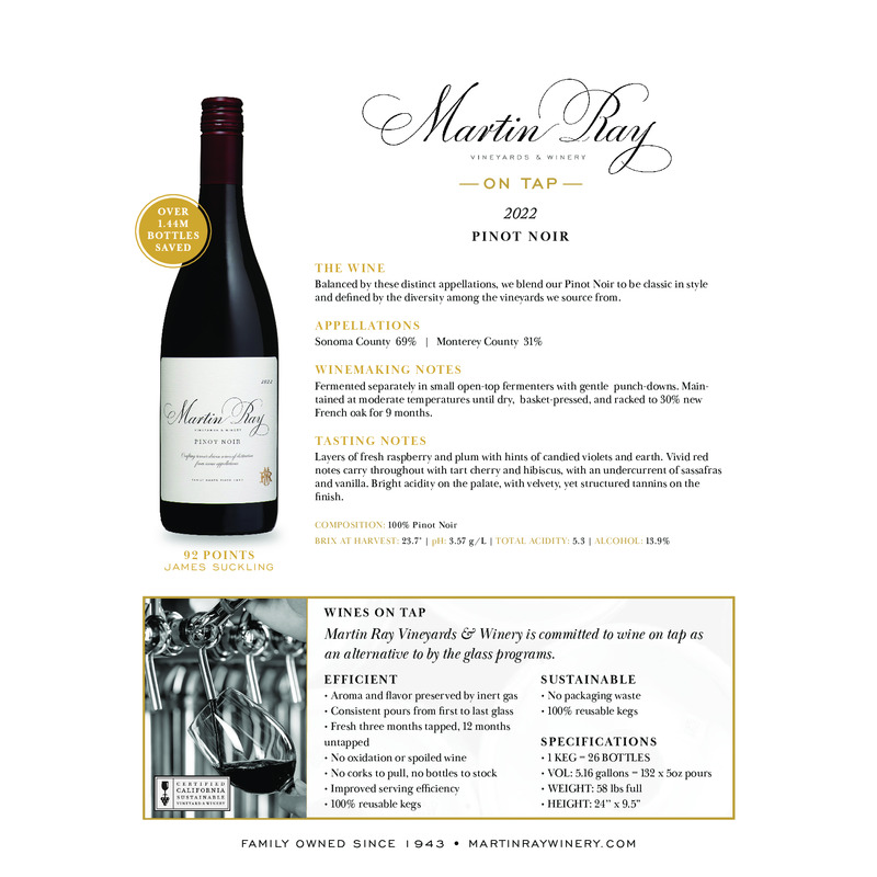 2022 Martin Ray Pinot Noir Wine on Tap