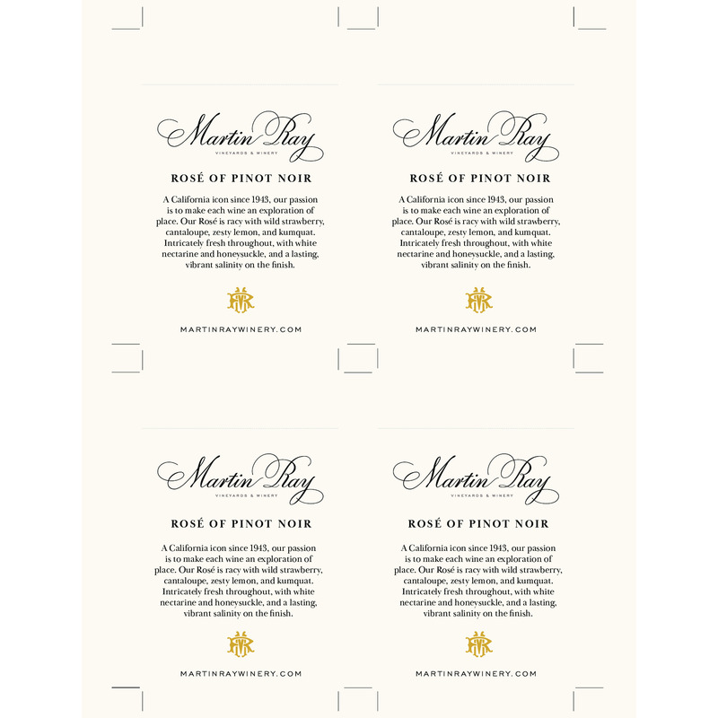 2022 Martin Ray Rosé Of Pinot Noir Shelf Talker