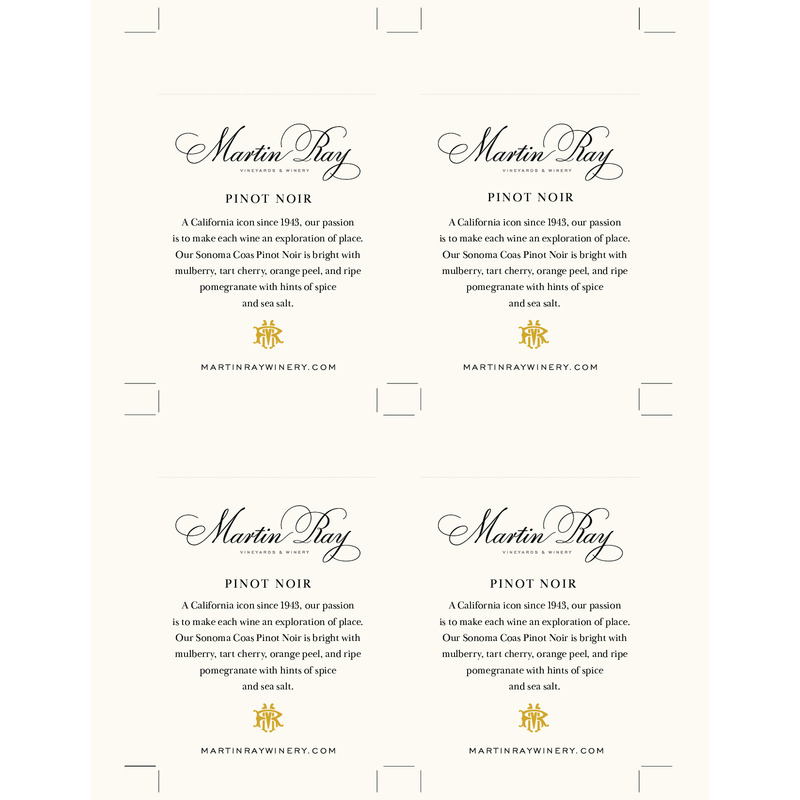 2023 Martin Ray Sonoma Coast Pinot Noir Shelf Talker