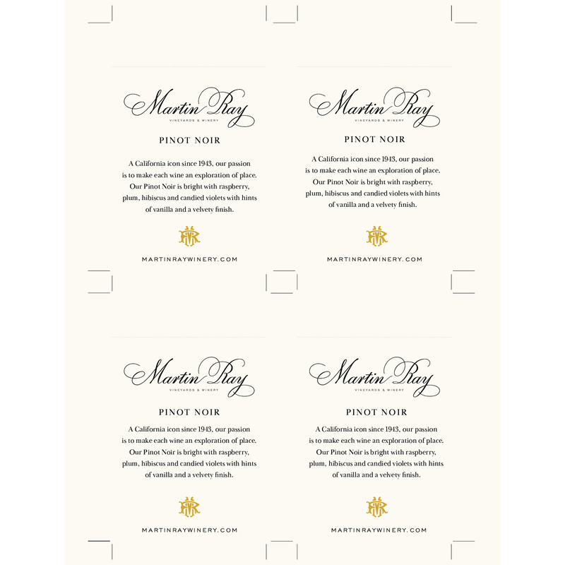 2022 Martin Ray Pinot Noir Shelf Talker