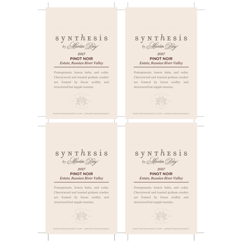 2017 Martin Ray Synthesis Russian River Valley Estate Pinot Noir Shelf Talker
