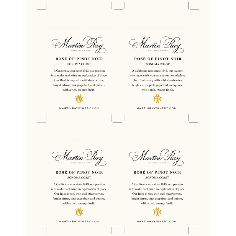 2020 Martin Ray Sonoma Coast Rosé Of Pinot Noir Shelf Talker