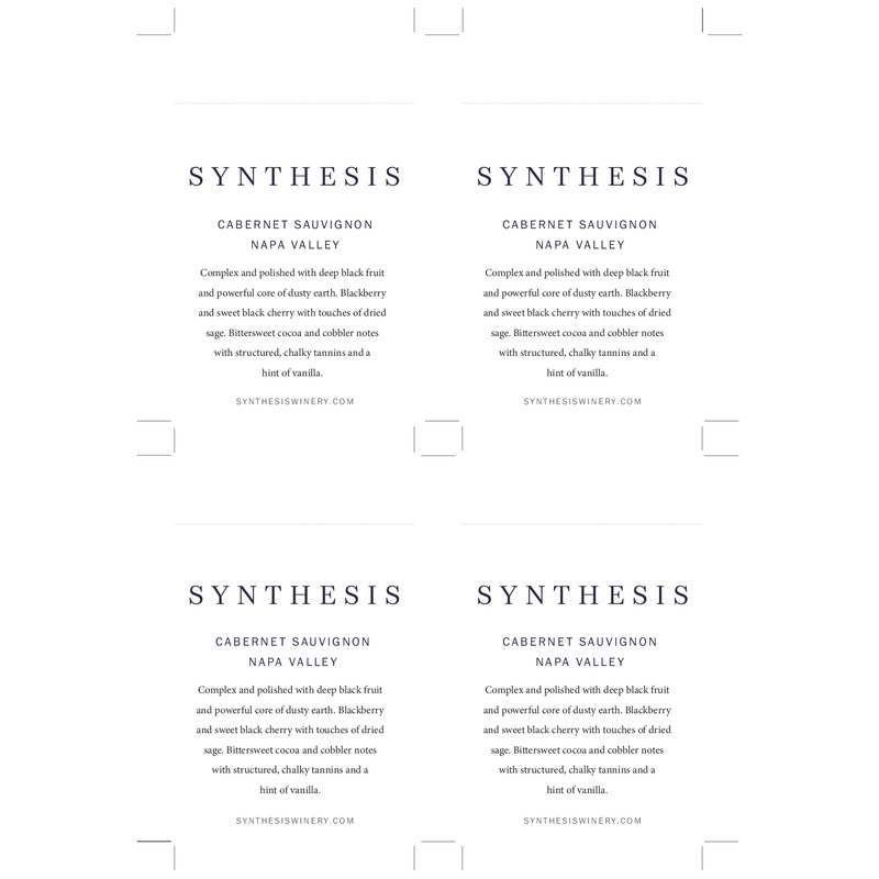 2019 Martin Ray Synthesis Napa Valley Cabernet Sauvignon Shelf Talker