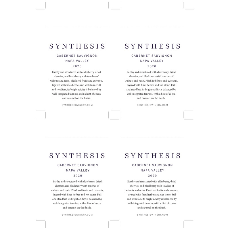 2020 Martin Ray Synthesis Napa Valley Cabernet Sauvignon Shelf Talker