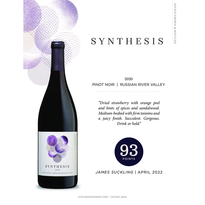 2020 Martin Ray Synthesis Russian River Valley Estate Pinot Noir Acclaim – 93 Pts. James Suckling