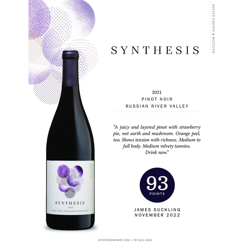 2021 Martin Ray Synthesis Russian River Valley Estate Pinot Noir Acclaim – 93 Pts. James Suckling