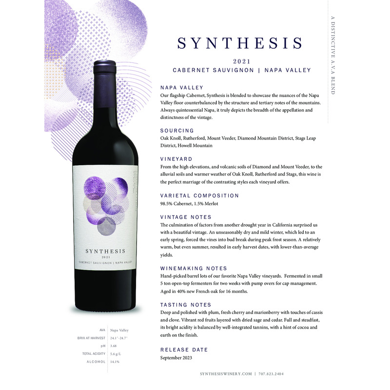 2021 Synthesis Napa Valley Cabernet Sauvignon Tech Sheet