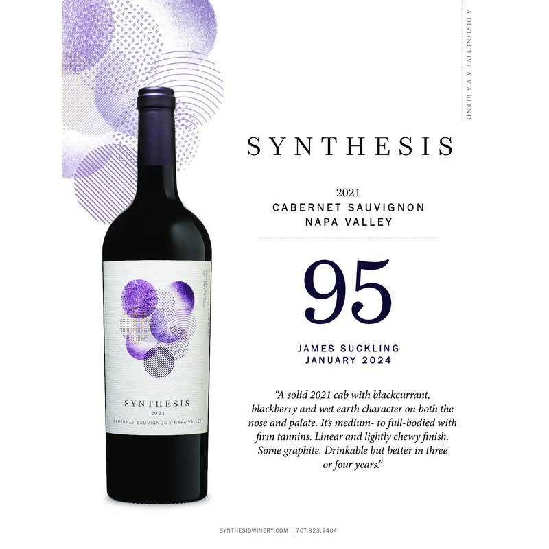 2021 Synthesis Napa Valley Cabernet Sauvignon Acclaim – 95 pts James Suckling