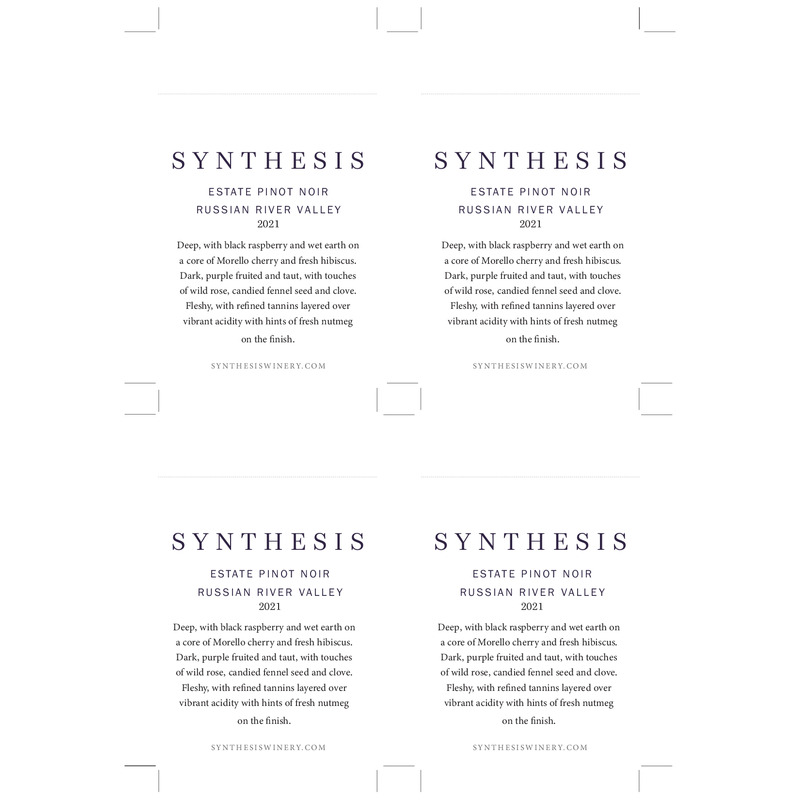 2021 Martin Ray Synthesis Russian River Valley Estate Pinot Noir Shelf Talker