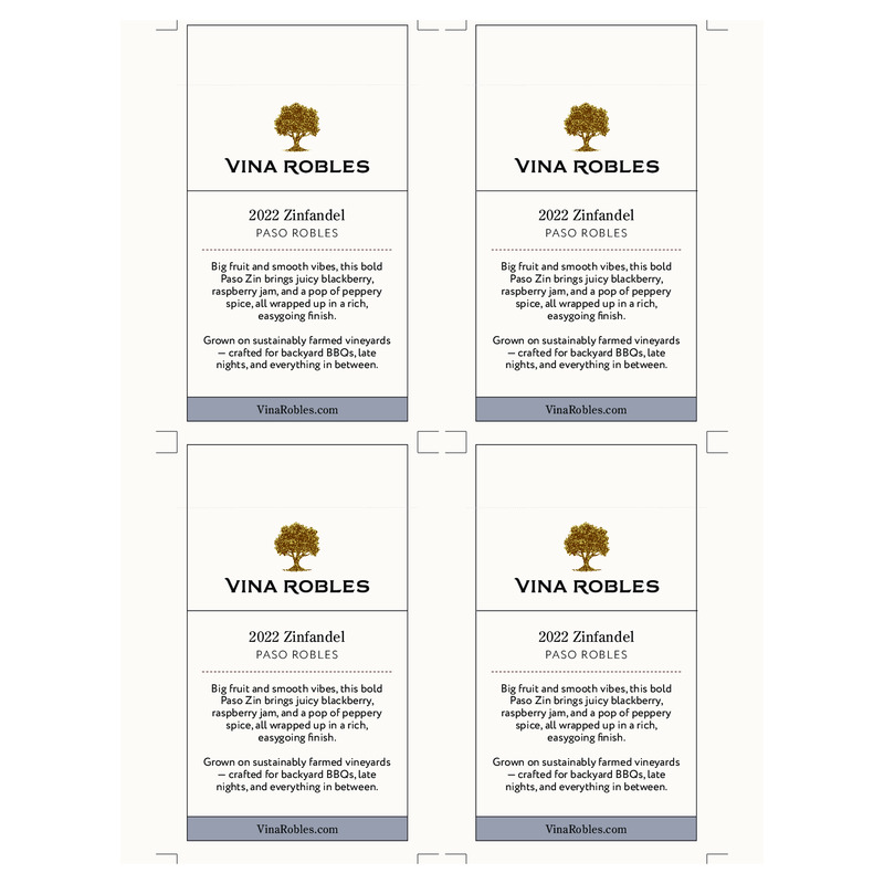 2022 Vina Robles Zinfandel Shelf Talker