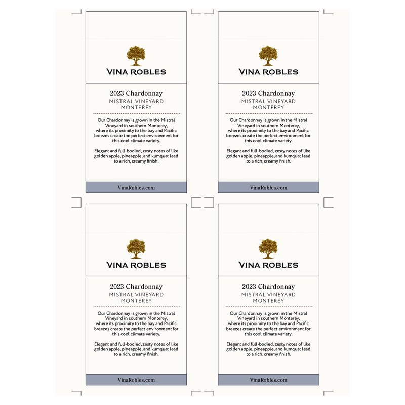 2023 Vina Robles Chardonnay Shelf Talker
