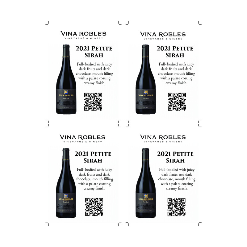 2021 Vina Robles Petite Sirah Shelf Talker