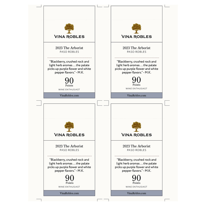 2023 Vina Robles The Arborist Shelf Talker 23 the arborist shelftalker 90we