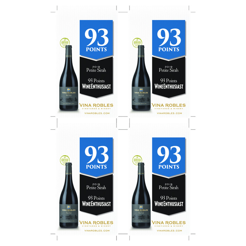 2019 Vina Robles Petite Sirah Shelf Talker 93pts