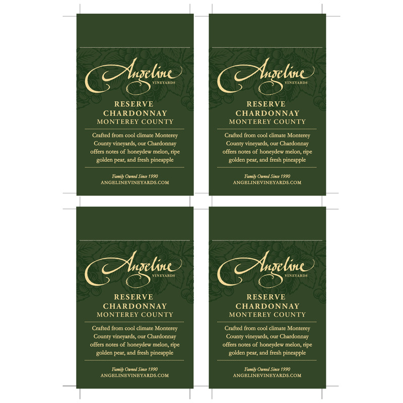 2017 Angeline Reserve Chardonnay Shelf Talker