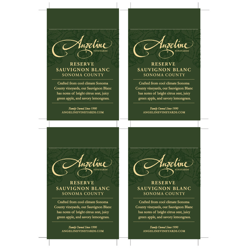 2017 Angeline Reserve Sauvignon Blanc Shelf Talker