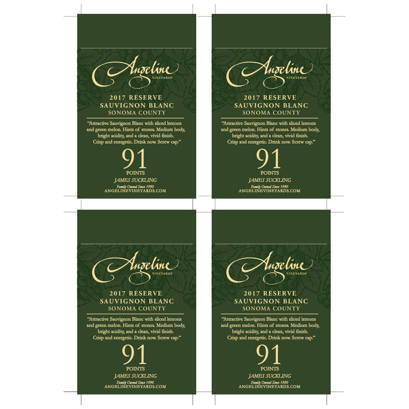2017 Angeline Reserve Sauvignon Blanc Shelf Talker