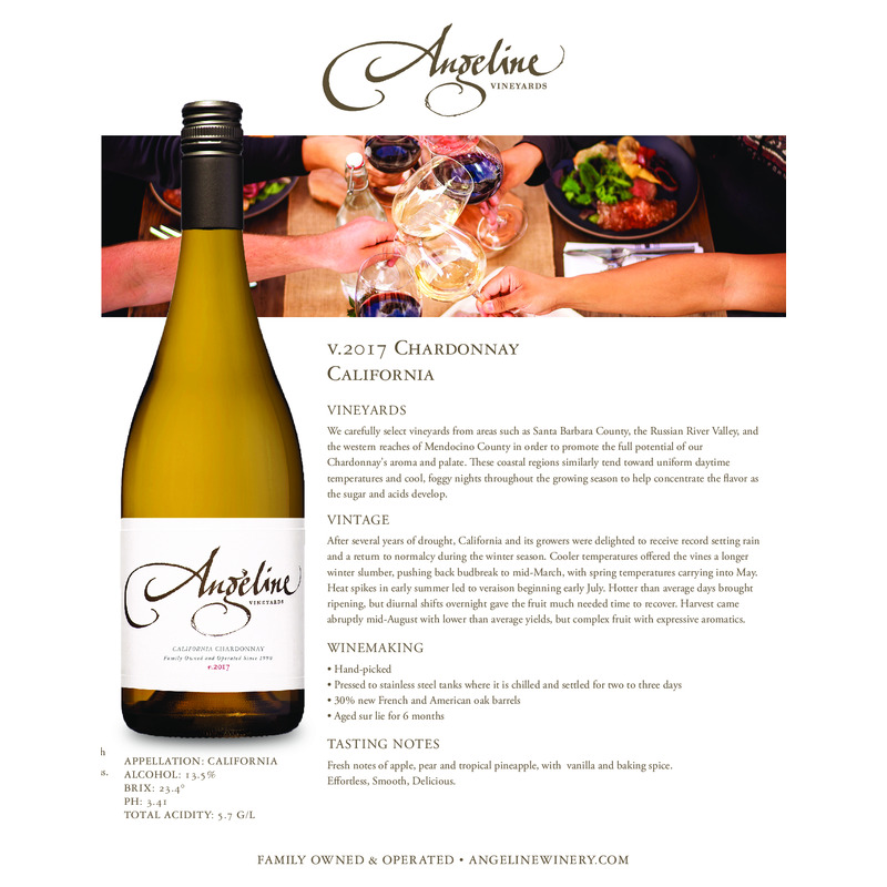 2017 Angeline Chardonnay Tech Sheet