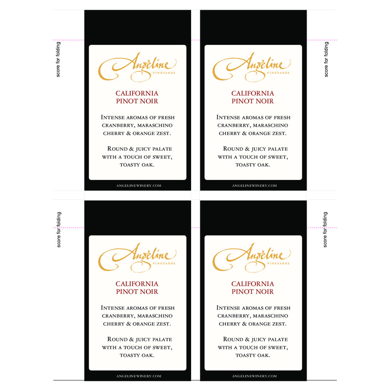 2015 Angeline Pinot Noir Back Label