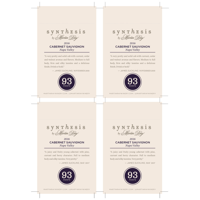 2016 Martin Ray Synthesis Napa Valley Cabernet Sauvignon Shelf Talker – 93 Pts. J. Suckling