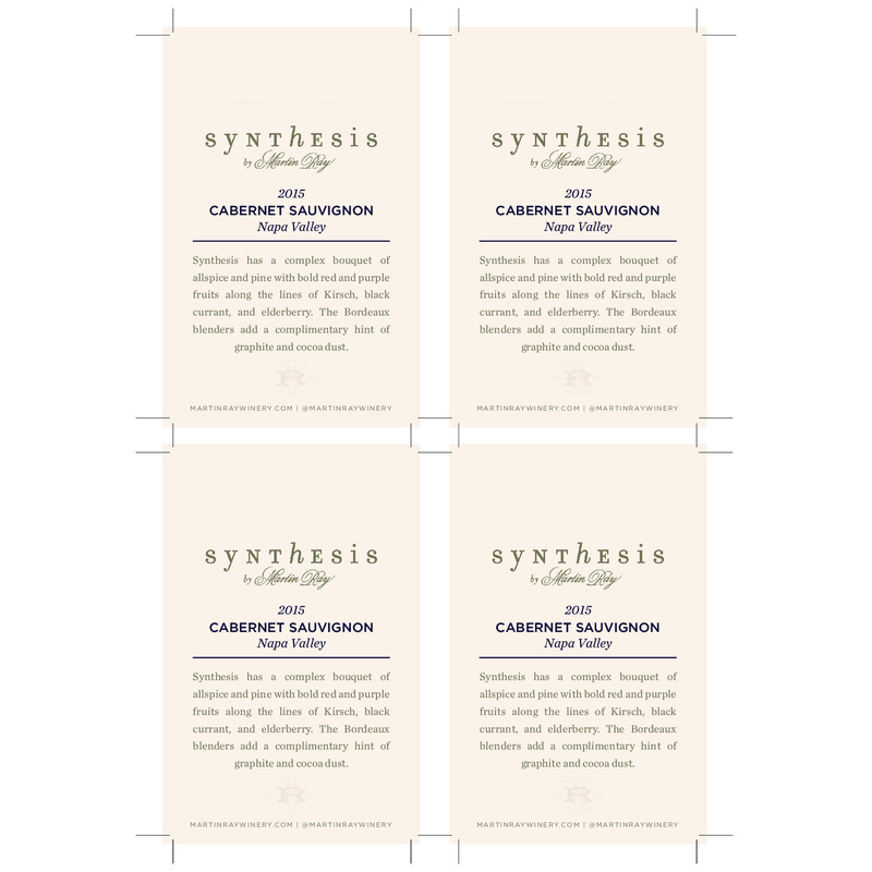 2015 Martin Ray Synthesis Napa Valley Cabernet Sauvignon Shelf Talker