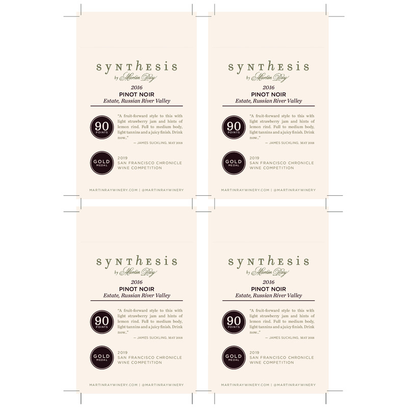 2016 Martin Ray Synthesis Russian River Valley Estate Pinot Noir Shelf Talker – Suckling & Chronicle