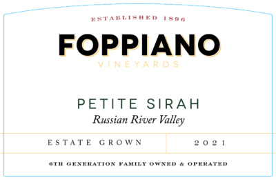 2021 Foppiano Petite Sirah Front Label