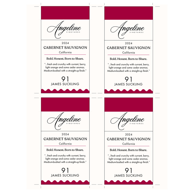 2024 Angeline Cabernet Sauvignon Acclaim Shelf Talker | 91 JS