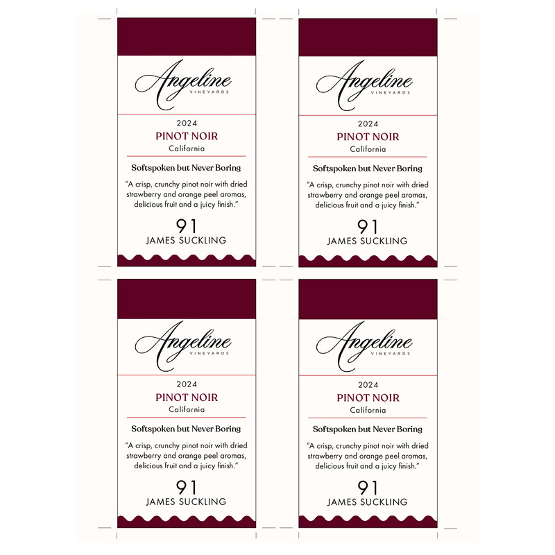 2024 Angeline Pinot Noir Acclaim Shelf Talker | 91 JS