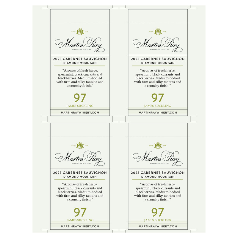 2023 Martin Ray Diamond Mountain Reserve Cabernet Sauvignon Acclaim Shelf Talker | 97 JS