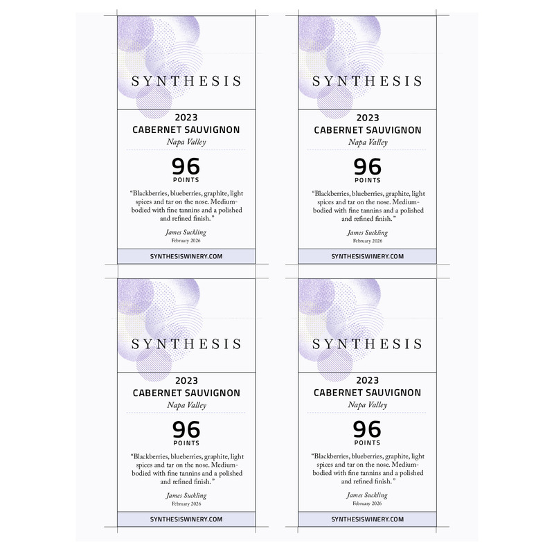 2023 Synthesis Napa Valley Cabernet Sauvignon Shelf Talker - 96pts James Suckling