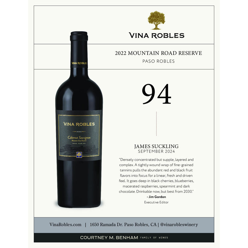 2022 Vina Robles Mountain Road Reserve Acclaim - 94pts James Suckling