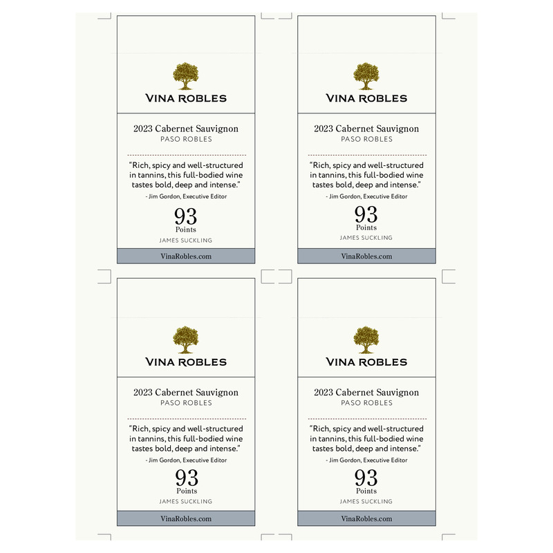 2023 Vina Robles Cabernet Sauvignon Shelf Talker | 93 JS