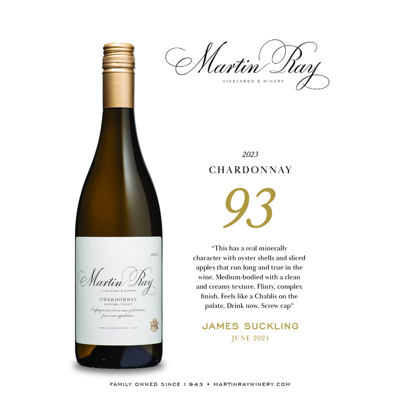 2023 Martin Ray Sonoma Coast Chardonnay Acclaim | 93 JS