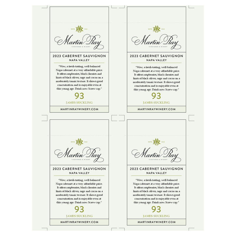 2023 Martin Ray Napa Valley Cabernet Sauvignon Shelf Talker | 93 JS