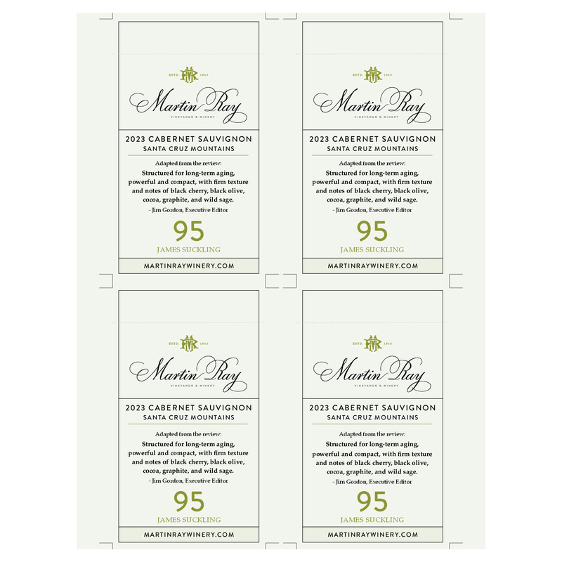 2023 Martin Ray Santa Cruz Mountains Cabernet Sauvignon Shelf Talker | 95 JS