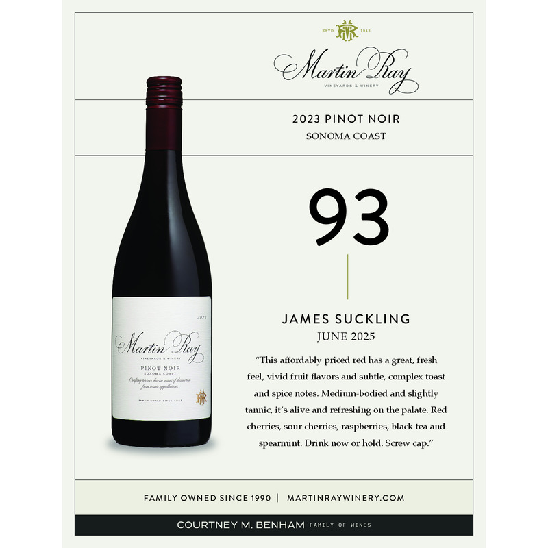 2023 Martin Ray Sonoma Coast Pinot Noir Acclaim | 93 JS