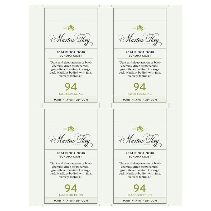 2024 Martin Ray Sonoma Coast Pinot Noir Shelf Talker | 94 JS