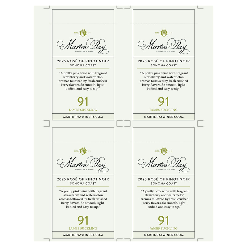 2025 Martin Ray Sonoma Coast Rosé of Pinot Noir Acclaim Shelf Talker | 91 JS