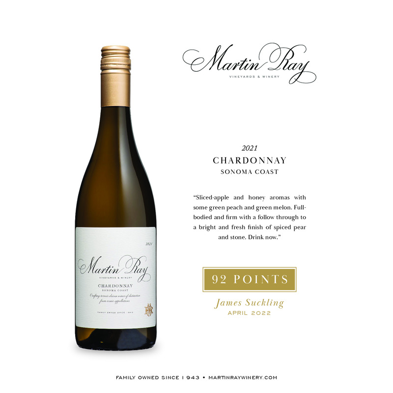 2021 Martin Ray Sonoma Coast Chardonnay Acclaim | 92 JS