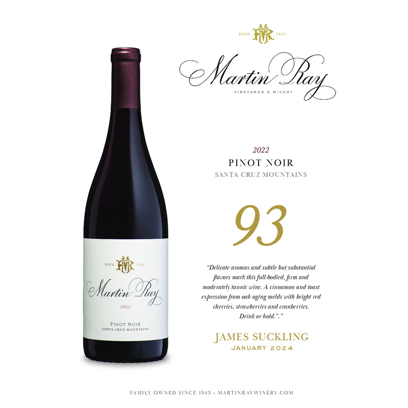 2022 Martin Ray Santa Cruz Mountains Pinot Noir Acclaim | 93 JS