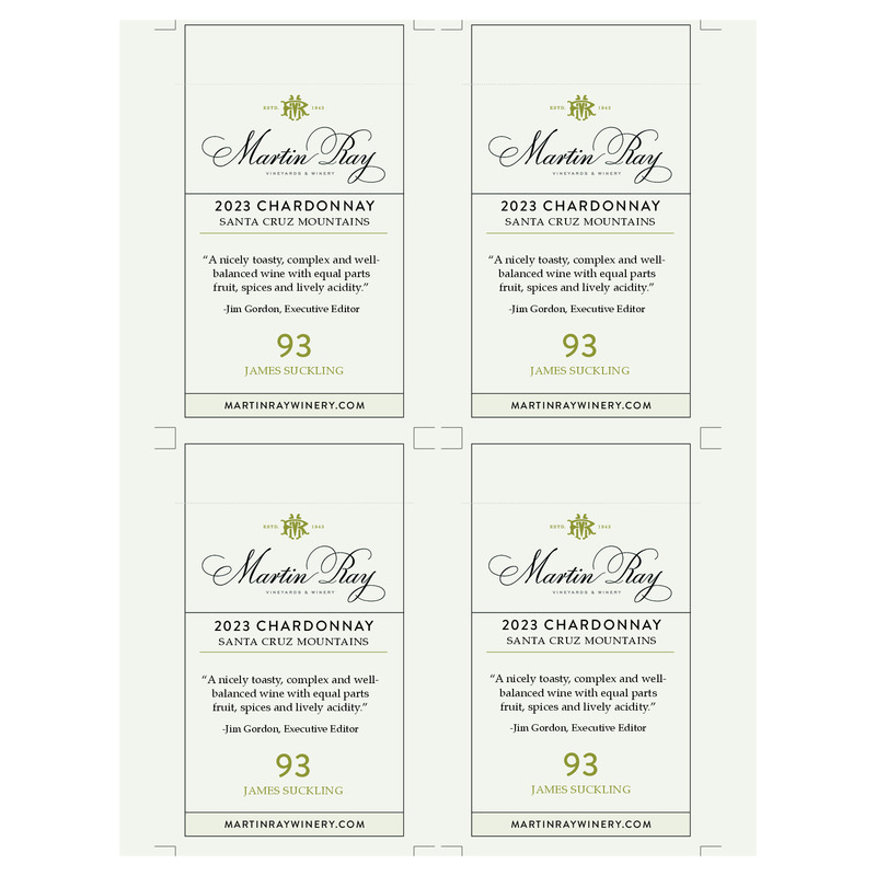 2023 Martin Ray Santa Cruz Mountains Chardonnay Shelf Talker Acclaim | 93 JS